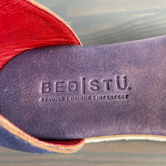 Bed Stu Carroll Platform Ankle Strap Sandals Women 7 Purple Leather Boho NEW - Picture 9 of 11